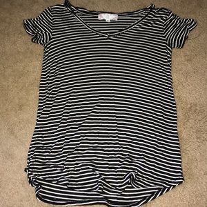 Pink Rose Striped T shirt